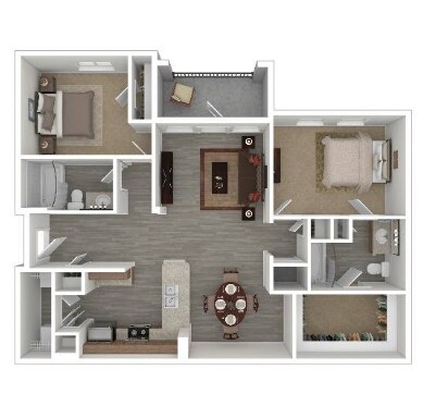 B2 - Partially Renovated floor plan